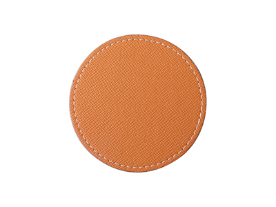 PU Leather Round Mug Coaster(Φ9.5cm,Orange)