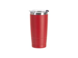 Laserable Blanks 20OZ/600ml Powder Coated SS Tumbler with Ringneck Grip(Red)