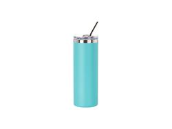 Laserable Blanks 20oz/600ml Powder Coated SS  Tumbler with Straw &amp; Waterproof Flip Lid(Mint Green)