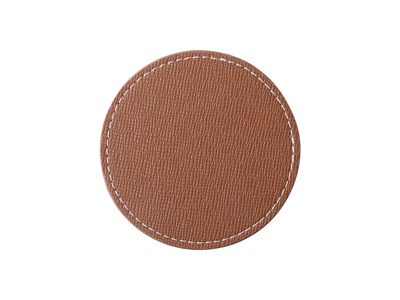 PU Leather Round Mug Coaster(Φ9.5cm,Brown)