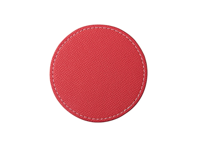 PU Leather Round Mug Coaster(Φ9.5cm,Red)