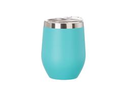Laserable Blanks 12oz/360ml Powder Coated SS Stemless Wine Cup(Mint Green)