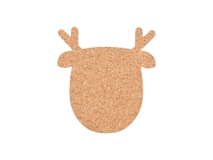 Laserable Blanks Christmas Deer Shape Cork Coaster