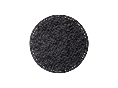 PU Leather Round Mug Coaster(Φ9.5cm,Black)