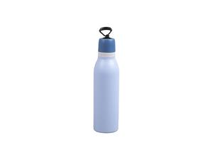 16oz/500ml Powder Coated Stainless Steel Sports Bottle w/ Portable String (Light Blue)