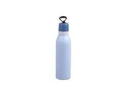 16oz/500ml Powder Coated Stainless Steel Sports Bottle w/ Portable String (Light Blue)