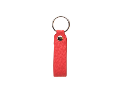 Laser Engraving PU Leather Keychain(Handle,Red)