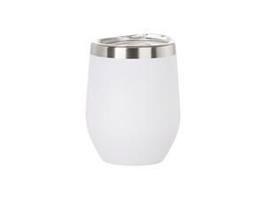 Laserable Blanks 12oz/360ml Powder Coated SS Stemless Wine Cup(White)