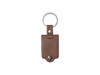 Sublimation Keychain with Engraved Leather Cover(3.5*7.5cm, Brown)