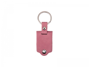 Sublimation Keychain with Engraved Leather Cover(3.5*7.5cm, Pink)