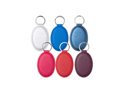 Engraving Leather Keychain (4.5*6.5cm, Oval)