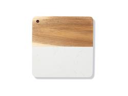 Square White Marble and Acacia Wood Cutting Board (20*20*1.3cm) MOQ: 500pcs