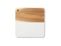 Square White Marble and Acacia Wood Cutting Board (20*20*1.3cm) MOQ: 500pcs