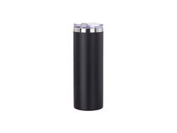 20oz/600ml Stainless Steel Tumbler with Straw &amp; Lid(Black)