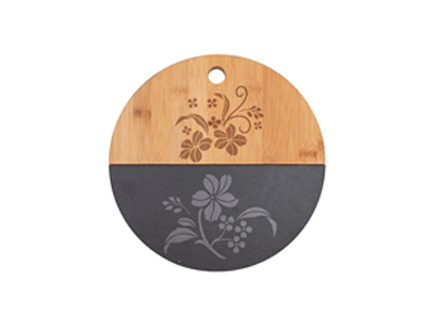 Bamboo with Slate Cutting Board (Round, φ25cm)
