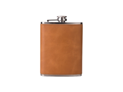 8oz Stainless Steel Flask with PU Cover(Gray)