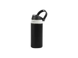 18oz/550ml Powder Coated Stainless Steel Bottle w/ Pop Lid (Black)
