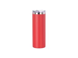 20oz/600ml Stainless Steel Tumbler with Straw &amp; Lid(Red)