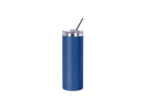 Laserable Blanks 20oz/600ml Powder Coated SS  Tumbler with Straw &amp; Waterproof Flip Lid(Royal Blue)