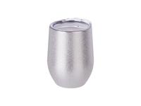 12oz/360ml Laserable  Stainless Steel Stemless Glitter Cup w/ Slide Lid(Silver)