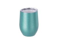 12oz/360ml Laserable Stainless Steel Stemless Glitter Cup w/ Slide Lid(Blue)