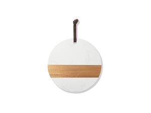 Round White Marble and Acacia Wood Cutting Board(30cm*1.3cm) MOQ: 500pcs