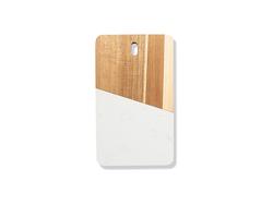 White Marble and Acacia Wood Cutting Board with Hole(15*25*1.3cm) MOQ: 500pcs