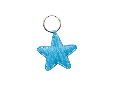 PU Leather Key Chain(Star,Light Blue)