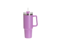 Enraving Blanks 40oz/1200ml Powder Coated Stainless Steel Travel Tumbler with Lid & Straw(Purple)
