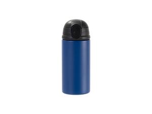 Laserable Blanks 12oz/360ml Powder Coated Kids SS Bottle with Silicon Straw&amp;Black Lid(Royal Blue)