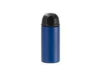 Laserable Blanks 12oz/360ml Powder Coated Kids SS Bottle with Silicon Straw&Black Lid(Royal Blue)