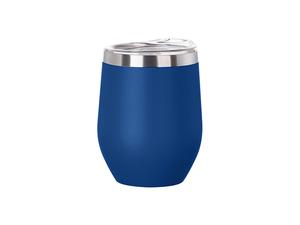Laserable Blanks 12oz/360ml Powder Coated SS Stemless Wine Cup(Royal Blue)