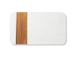 Rectrangular White Marble and Acacia Wood Cutting Board(23*40*1.3cm) MOQ: 500pcs
