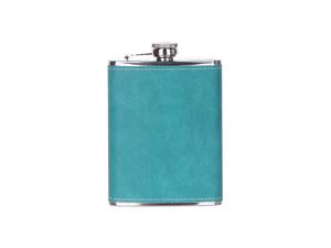 8oz/240ml Stainless Steel Flask with PU Cover(Green)
