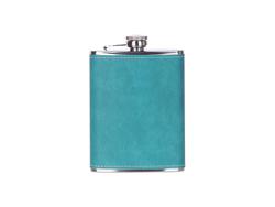 8oz/240ml Stainless Steel Flask with PU Cover(Green)