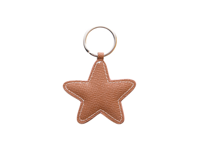 PU Leather Key Chain(Star,Brown)