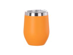 12oz/360ml Powder Coated Stainless Steel Stemless Wine Cup(Orange)