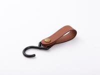 Engraving Leather Bag Hanger (Brown/Black, 2*12cm)