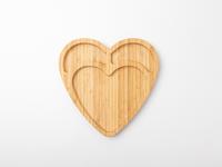 Engraving Bamboo Baby Heart Plate