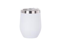 12oz/360ml Powder Coated Stainless Steel Stemless Wine Cup(White)