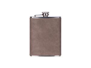 8oz/240ml Stainless Steel Flask with PU Cover(Dark Gray)