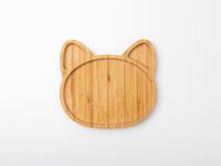 Engraving Bamboo Baby Cat Plate