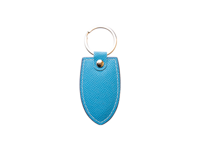 Laser Engraving PU Leather Keychain(Shield,Light Blue)