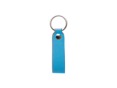 Laser Engraving PU Leather Keychain(Handle,Light Blue)