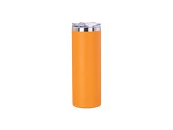 20oz/600ml Stainless Steel Tumbler with Straw &amp; Lid(Orange)