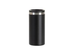 Laserable Blanks 12oz/350ml Powder Coated Slim SS Can Cooler(Black)