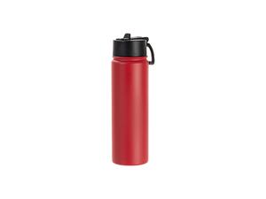 Laserable Blanks 22oz/650ml Powder Coated SS Flask w/ Portable Lid(Red)