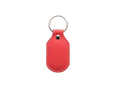 Laser Engraving PU Leather Keychain(Barrel,Red)