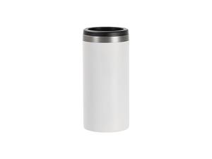Laserable Blanks 12oz/350ml Powder Coated Slim SS Can Cooler(White)