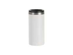 Engraving Blanks 12oz/350ml Powder Coated Slim SS Can Cooler(White)